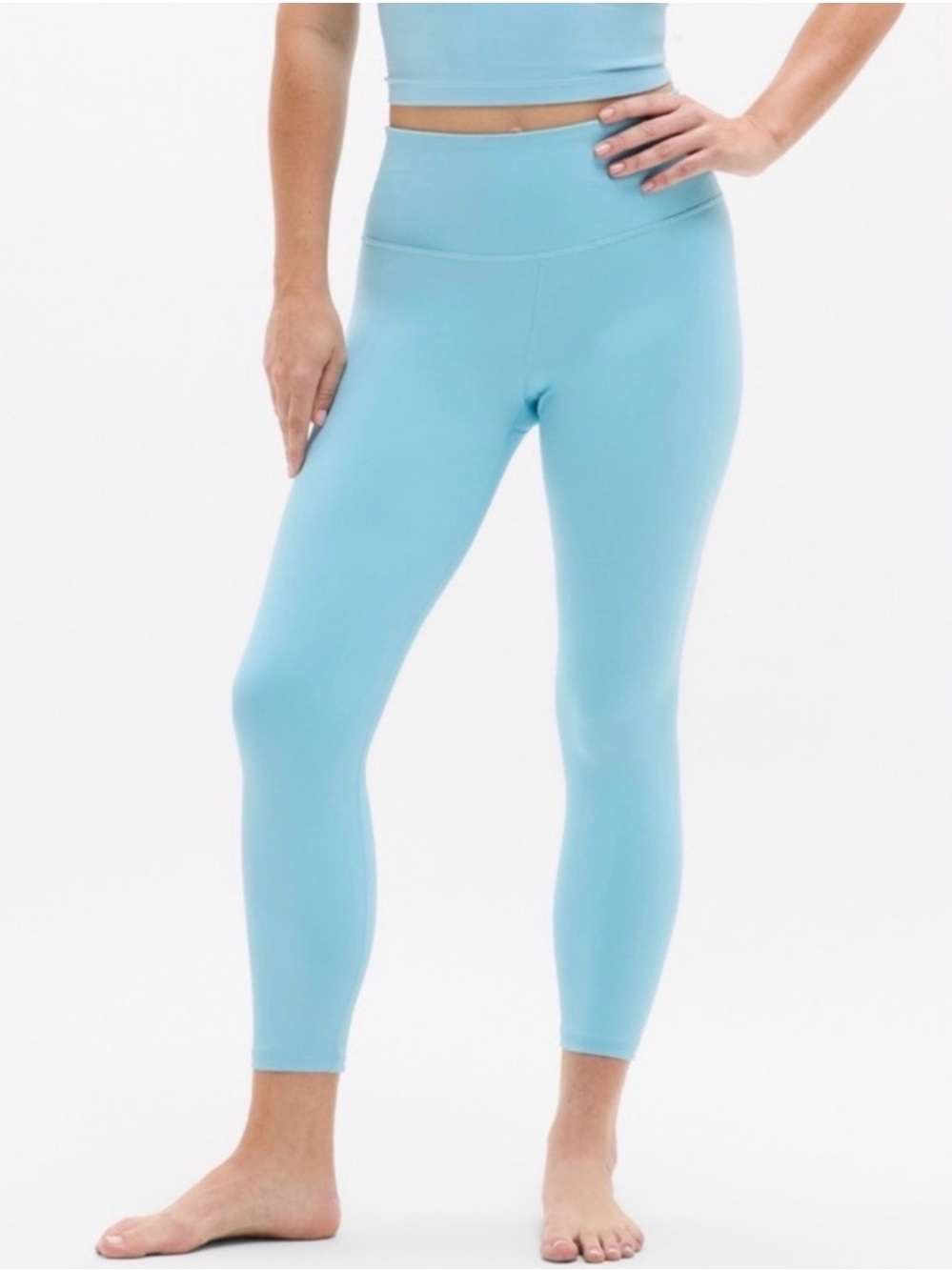 Athleta Aqua Blue Ultra High Rise Elation 7/8 Tight leggings M